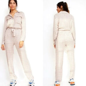 Soaked in Luxury plaid romper jumpsuit medium